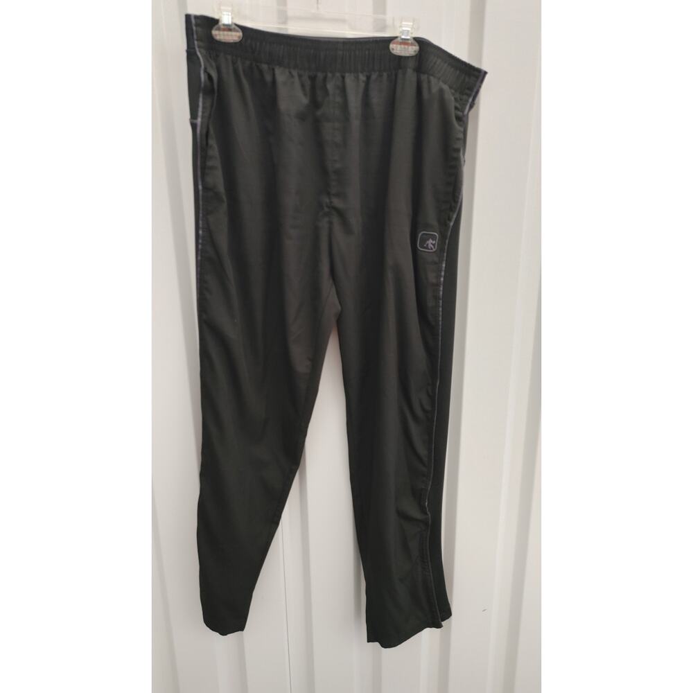 AND1 Basketball Pants Wind Zipper Leg Sz 2X Black Pull On